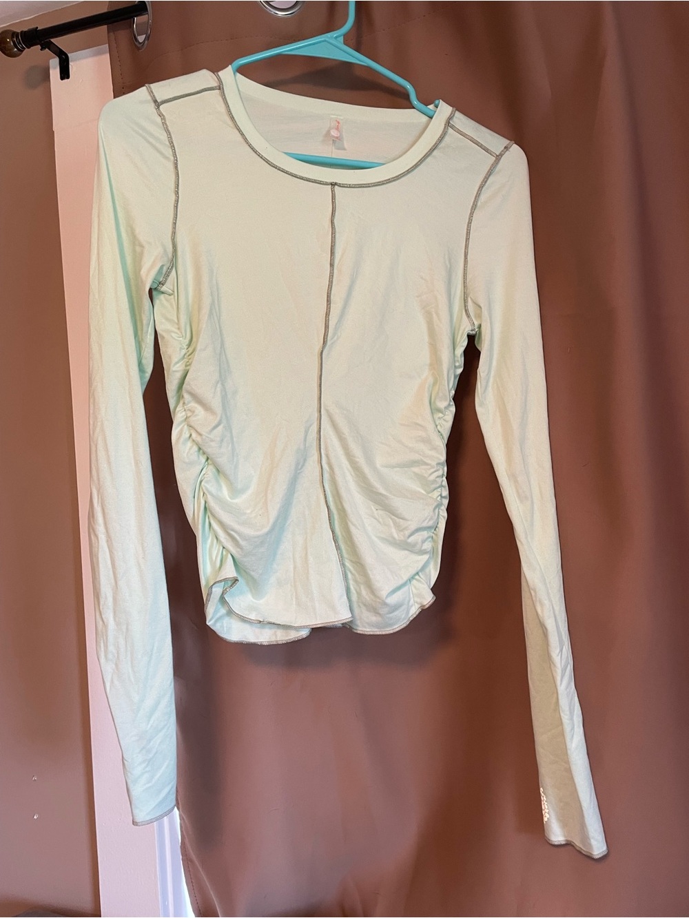 Free people movement Light Mint Long Sleeve Ruched Tee